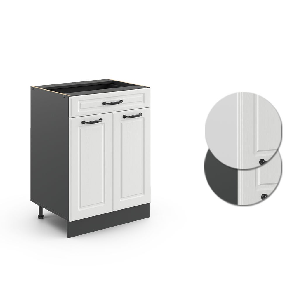Vicco Meuble cuisine R-Line, Blanc campagne, 60cm avec tiroir, sans PT - 5