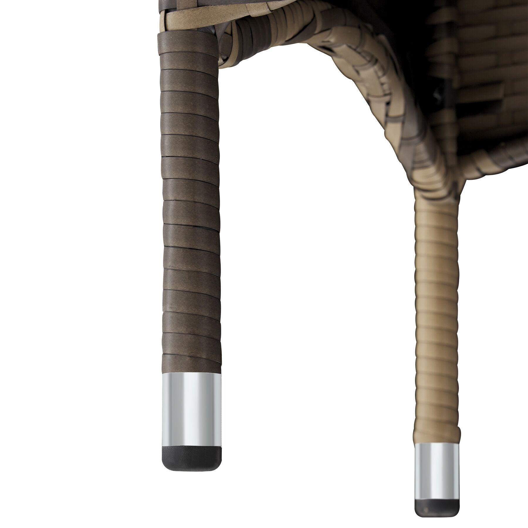 Tectake Lot de 2 fauteuils de jardin en rotin avec 2 sets de housses - marron naturel/gris foncé - 4