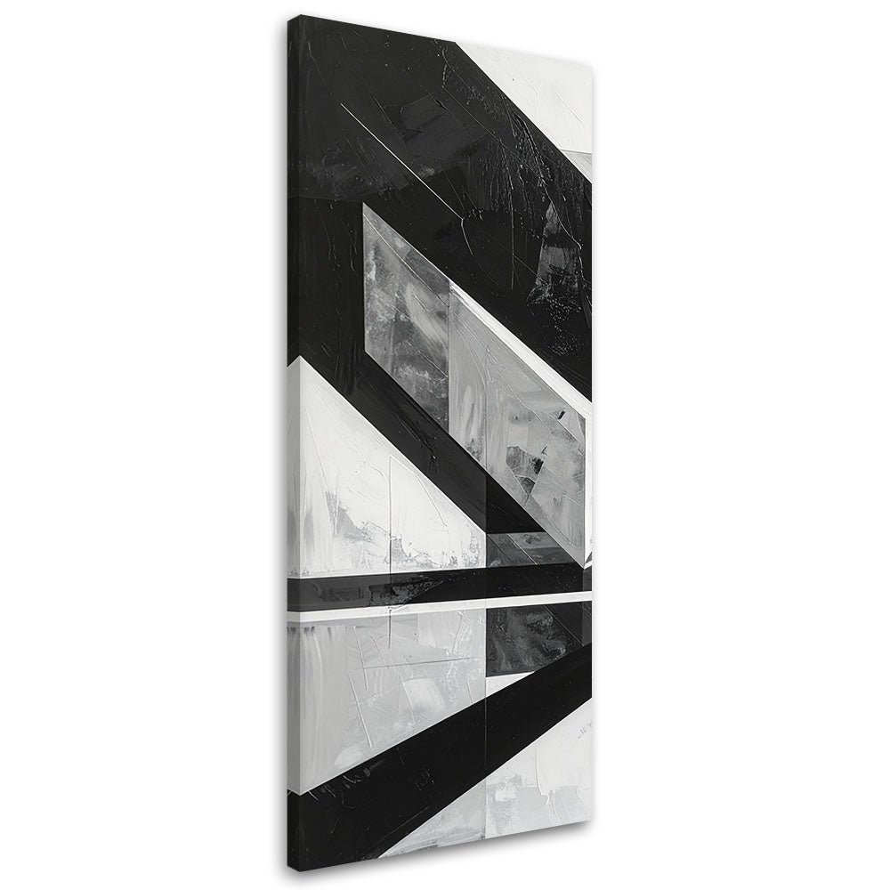 Obraz do salonu sypialni biura kuchni, Geometryczna abstrakcja czarno biała 40x120