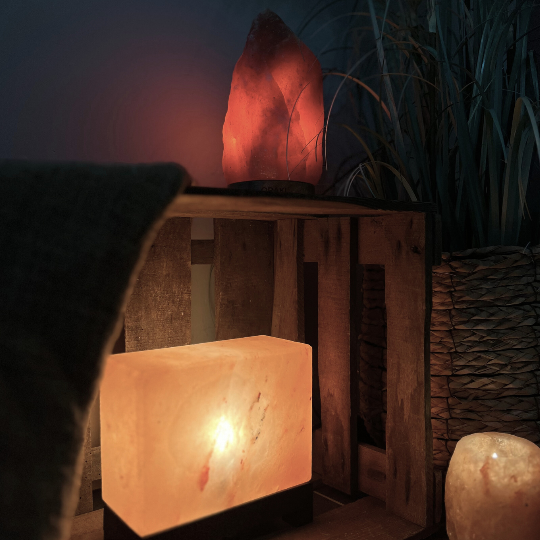 Orakl® - Lampe à sel de l'Himalaya Core - 2-4 KG - Avec variateur - 100% sel de l'Himalaya - Lampe à sel rouge - Lampe cristal de sel - 4