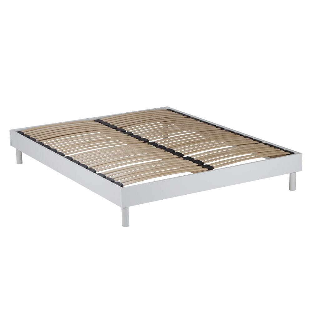 Sommier 120 x 190 cm à lattes en bois - Renfort lombaire - 7 Pieds – Résistant, stable et Sommier 120 x 190 cm à lattes en bois - Renfort lombaire - 7 Pieds – Résistant, stable et
