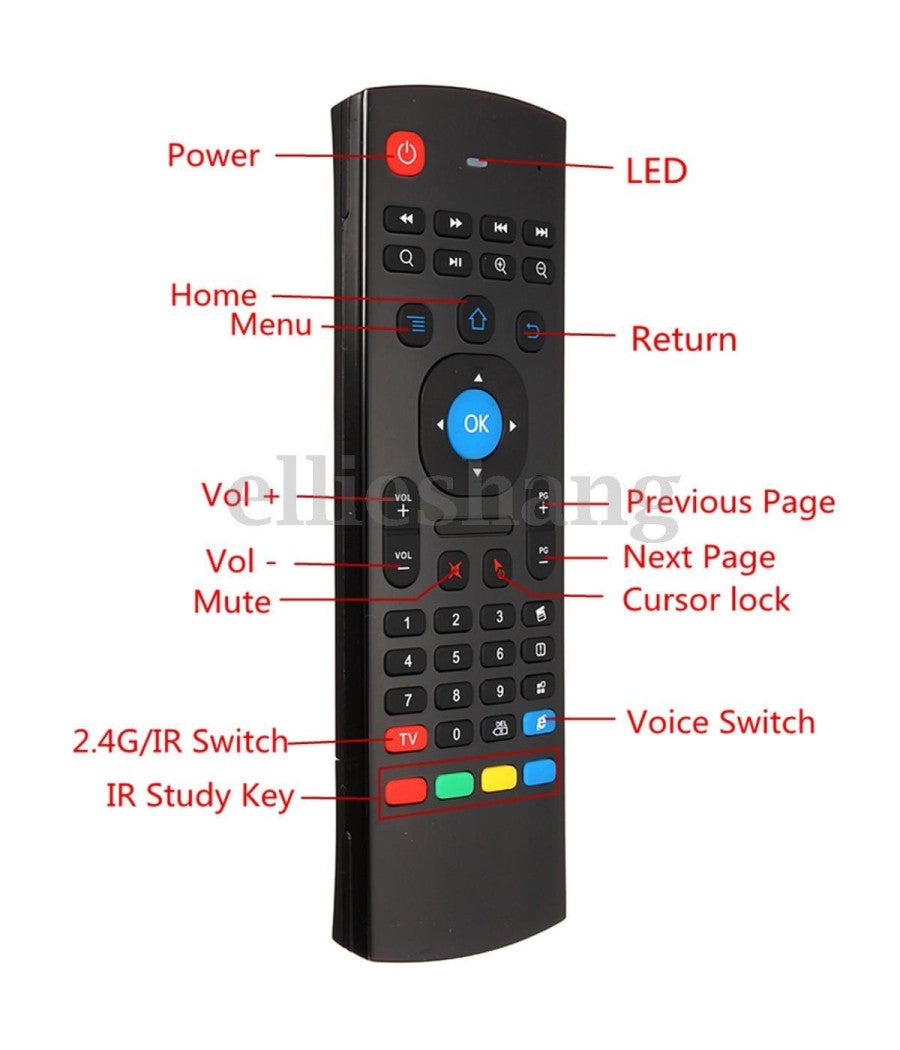 Trade Shop - Mouse E Tastiera Telecomando Per Android Tv Box Mx 3 U5e7 2.4ghz Senza Fili - - 6