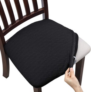 Lot de 4 Housses de Chaise Jacquard Extensibles - Housses de Siège Amovibles et Lavables pour Salle à Manger - Protection de Coussin Gris Argenté | Leroy Merlin