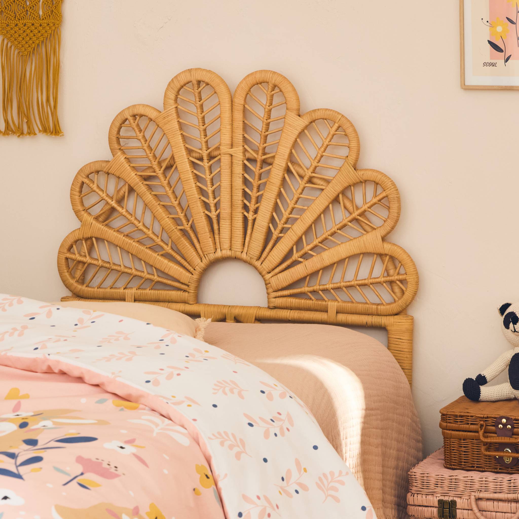 Tête de lit en rotin naturel pour chambre enfant 90 x 100cm ANGGUN - 2