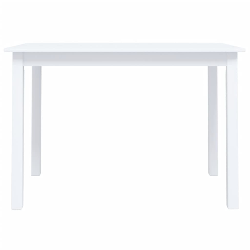 Maison Exclusive - Table à manger Blanc 114x71x75 cm Bois d'hévéa massif - 8
