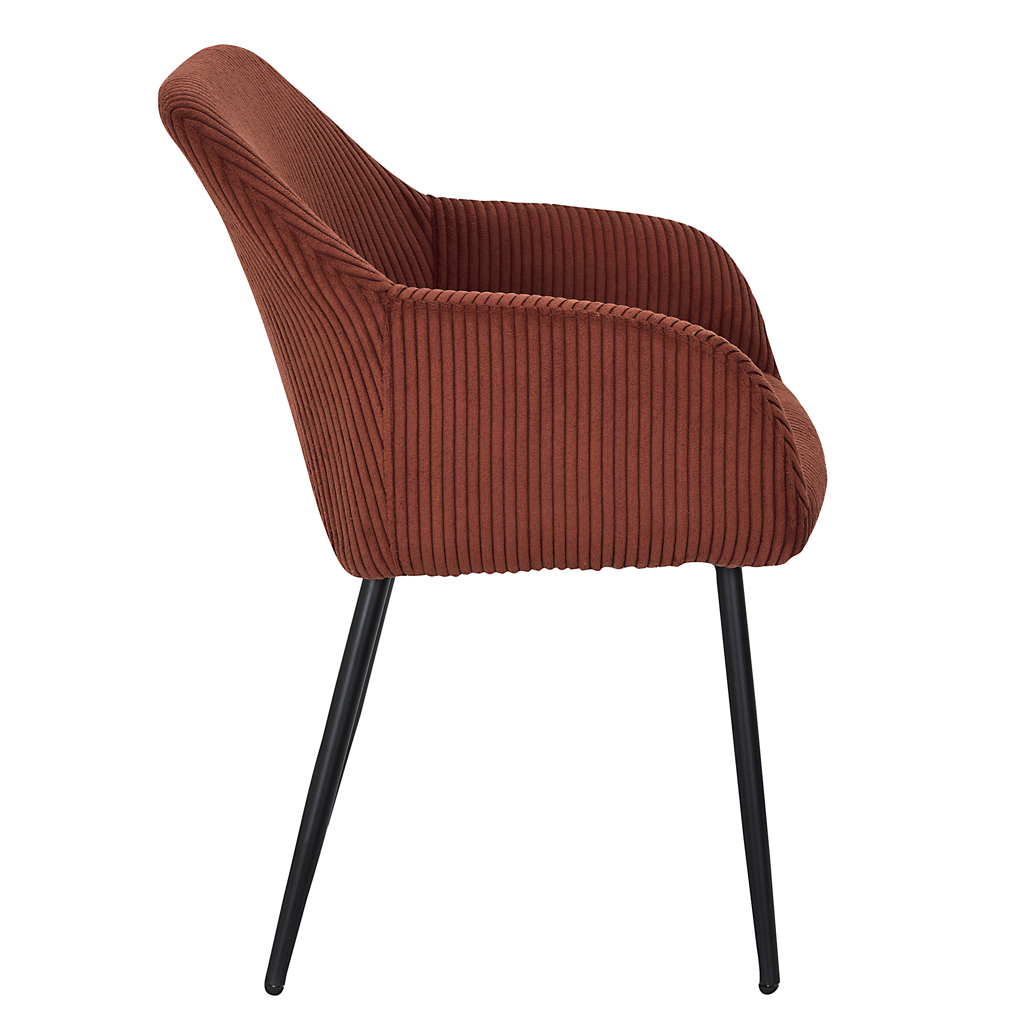 Lot De 2 Fauteuils - Home Deco Factory - Scott - Côtelé - Orange - 3