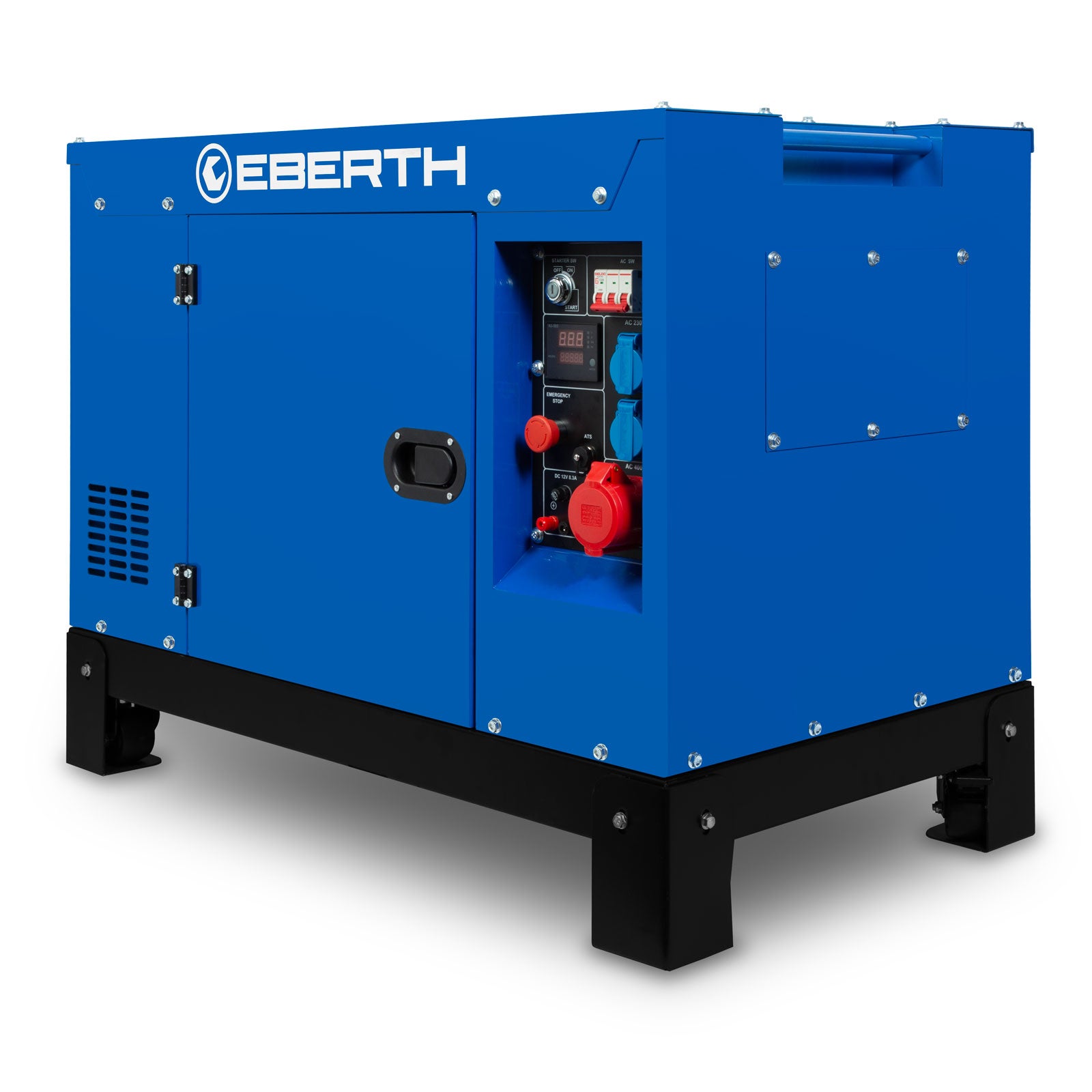 Eberth  15000 Vatios Generador Eléctrico, Motor Diésel De 4 Tiempos 18,4 Cv, Generador Trifásico Con 1X 400 V, 2X 230 V, 1X 12 V , Leroy Merlin
