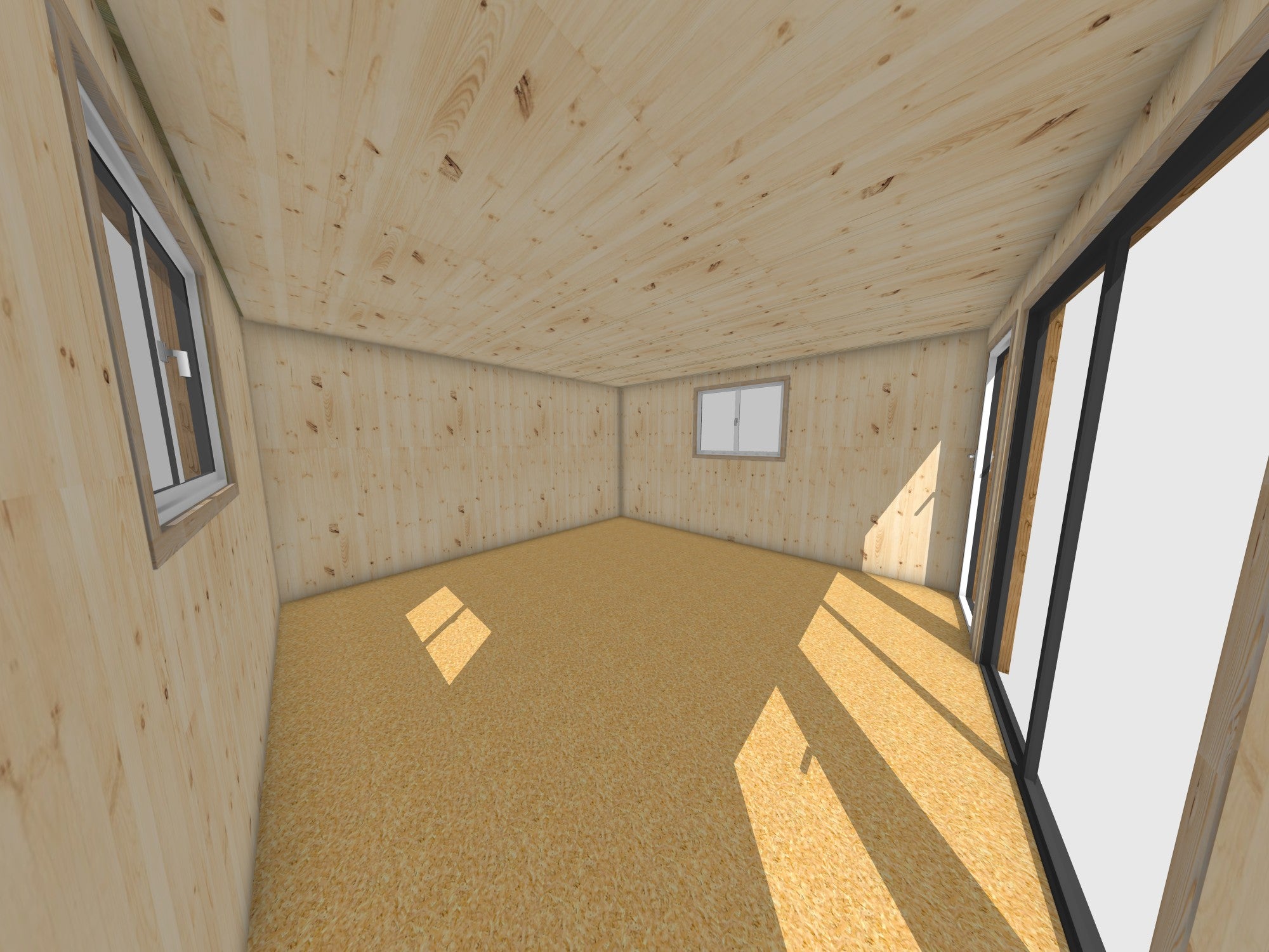 Extension maison en bois en bois 4,4 x 4,6 x 2,7 m avec plancher isolé - 5