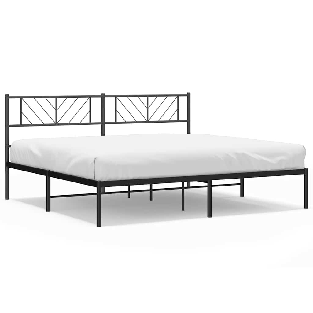 Łóżko Metalowe Czarne Rama Łóżka Ze Stelażem Do Sypialni Pokoju 183x213 cm