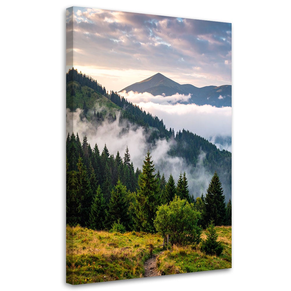 Obraz do salonu, Pejzaż górski Las Drzewa 70x100
