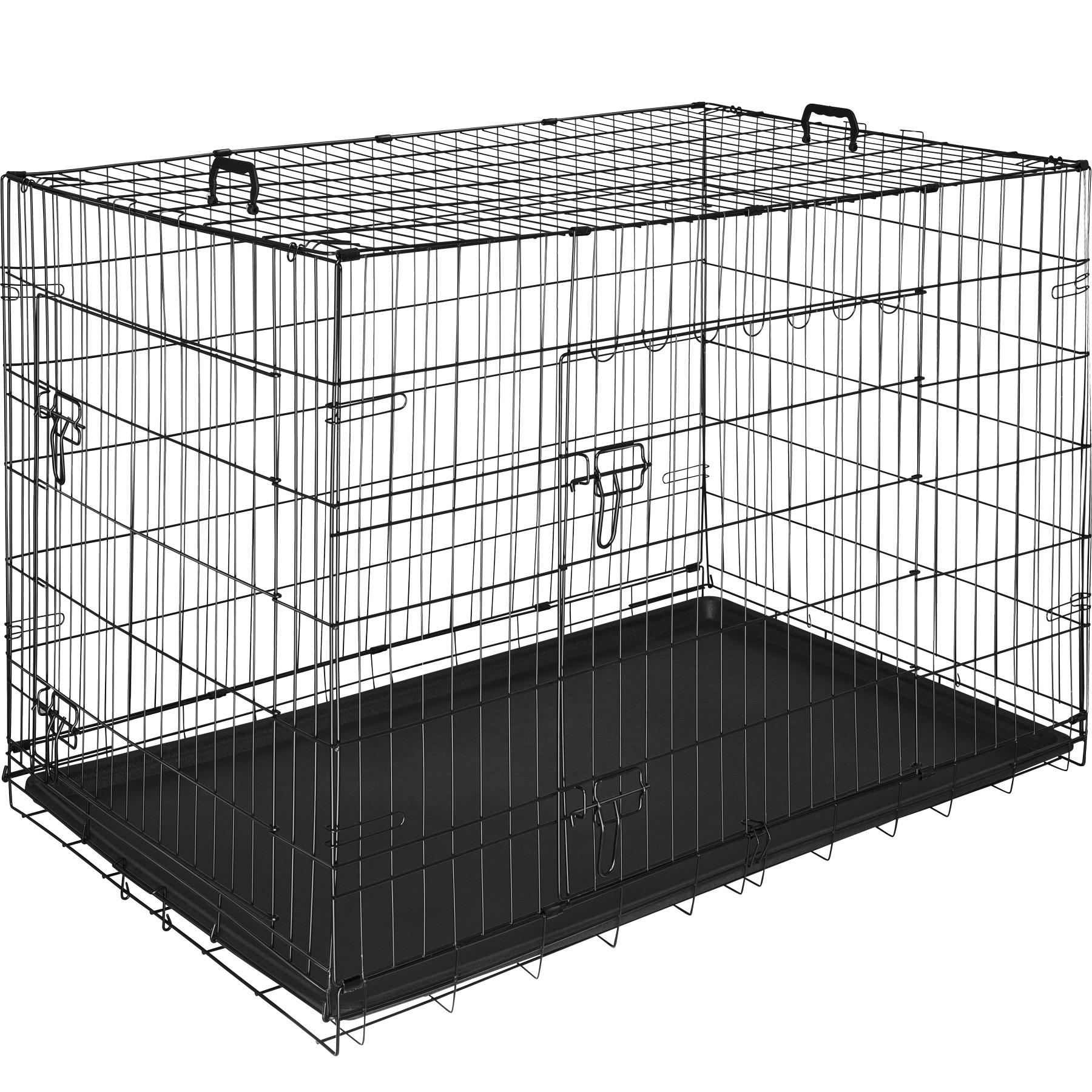 tectake-jaula-para-perros-luna-plegable-con-2-puertas-121-5-x-75-5-x