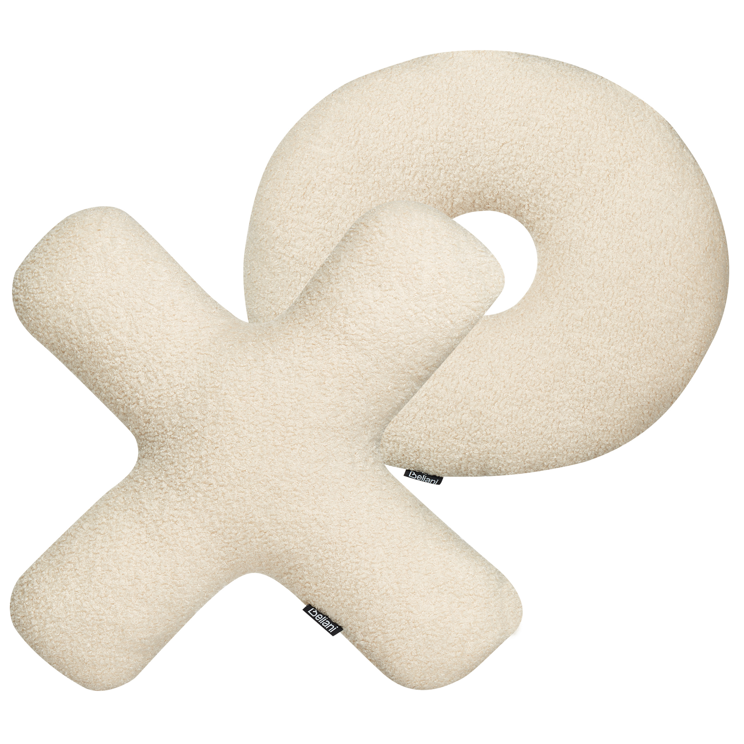 Beliani conjunto de 2 cojines decorativos hesperis bouclé beige liso
