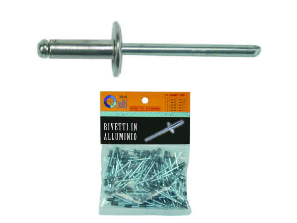 500 RIVETTI IN ALLUMINIO TESTA STANDARD 4,8 X 12 GAMBO IN ACCIAIO