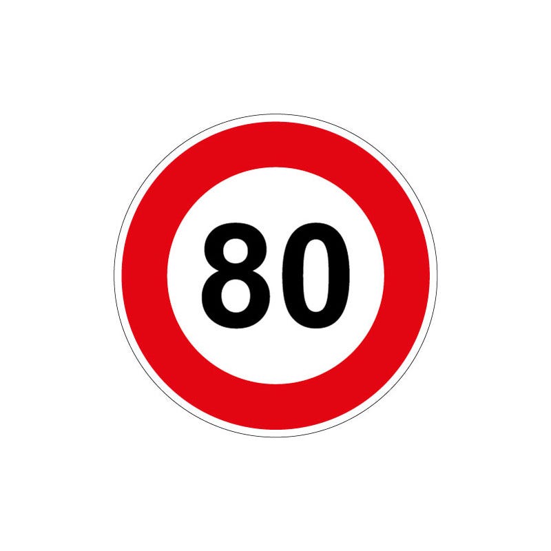 Panneau Limitation De Vitesse 10 Km/h Plastique PVC 1 Mm - Diamètre 250 Mm - Signalisation Pré-percée Avec Kit De Fixation - Fabrication Française