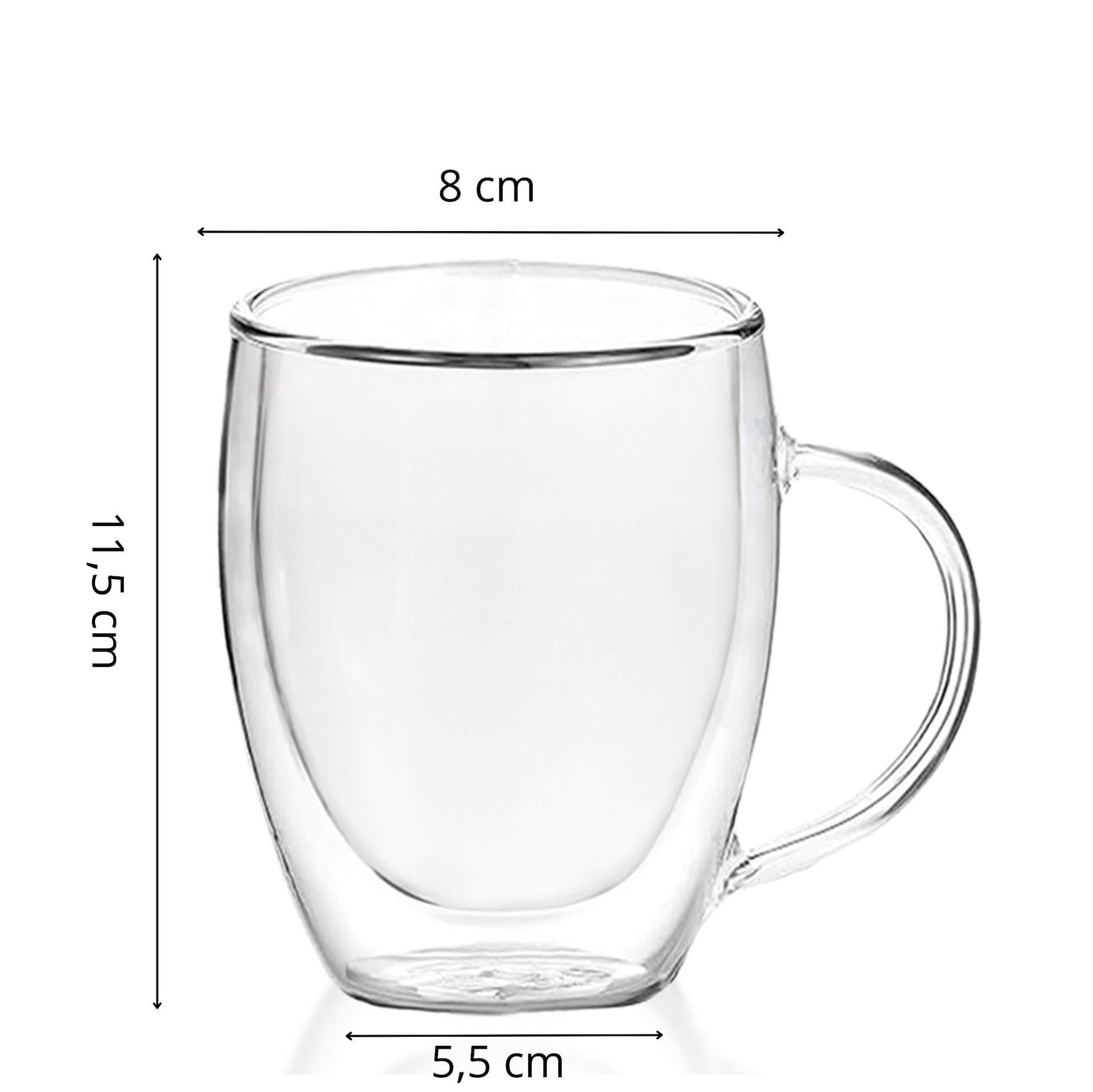 Szklanki z podwójnym dnem 6 szt. termiczne kubki 300 ml na kawę herbatę - 7
