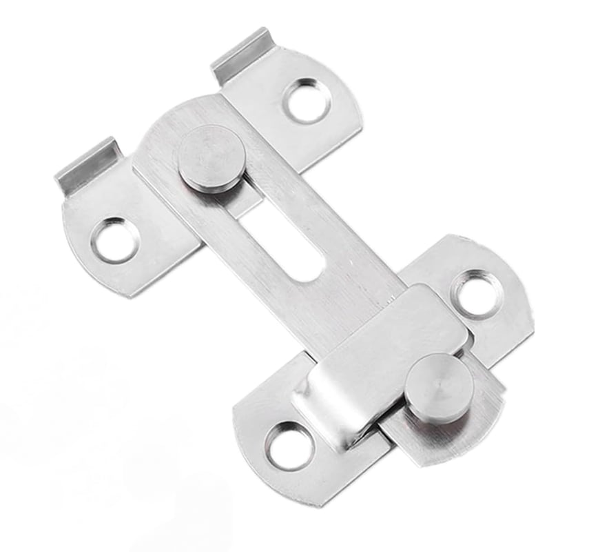 Wytrzymała zasuwka do bramy skrzydłowej, przesuwna blokada bezpieczeństwa do stodoły, ogrodzenia drewnianego, szczotkowana (mała)