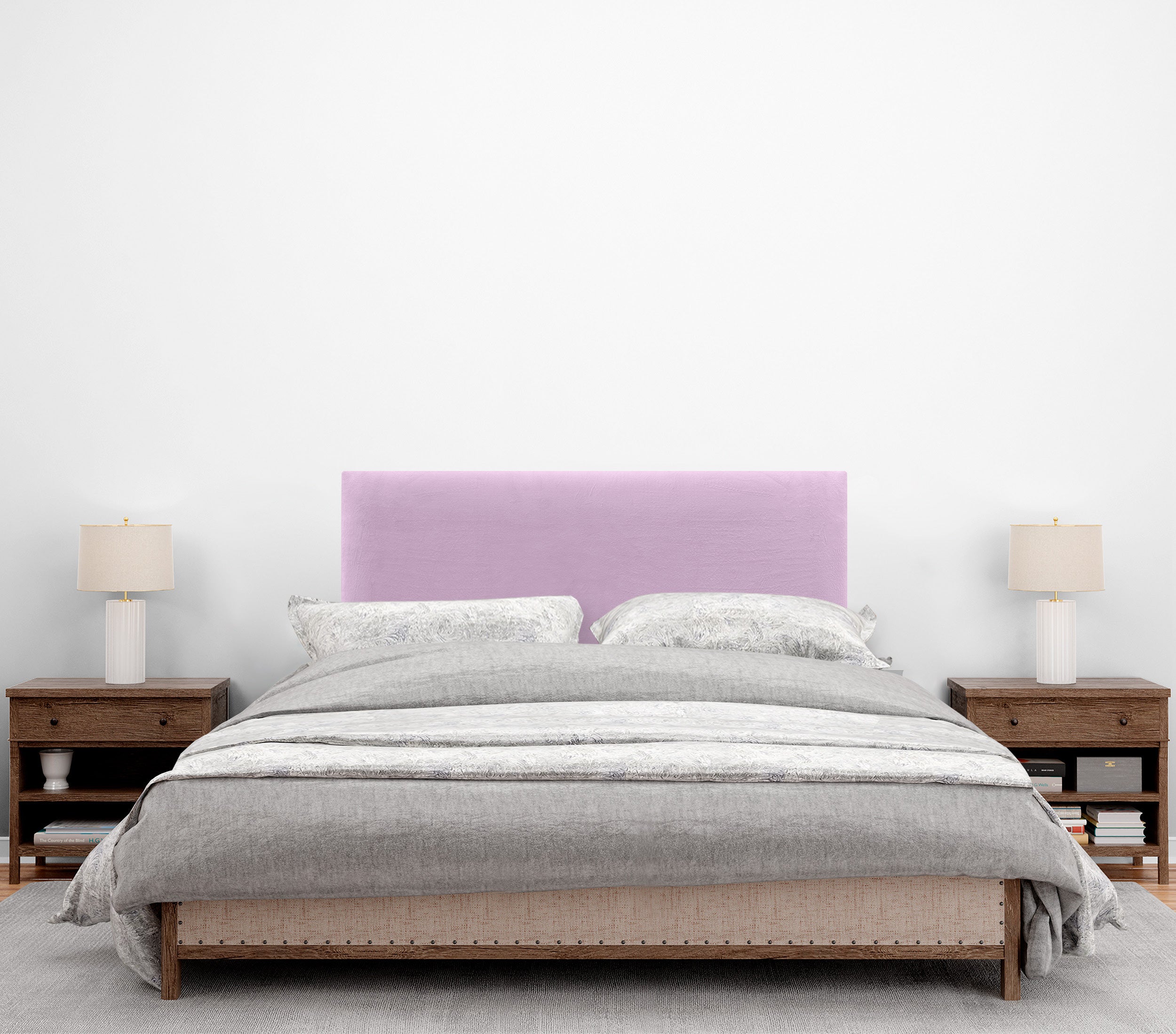 DHOME Testiera in Velluto Liscio Camera da letto Imbottita con Testiera Imbottita Moderna di Fascia Alta (Rosa, 95x60cm) - 4