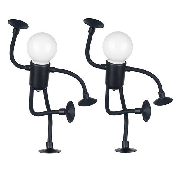 Mini czarna lampka biurkowa, lampa dekoracyjna, zabawka transformująca, lampka nocna, prezent świąteczny, lampka dekoracyjna do sypialni - 2 sztuki
