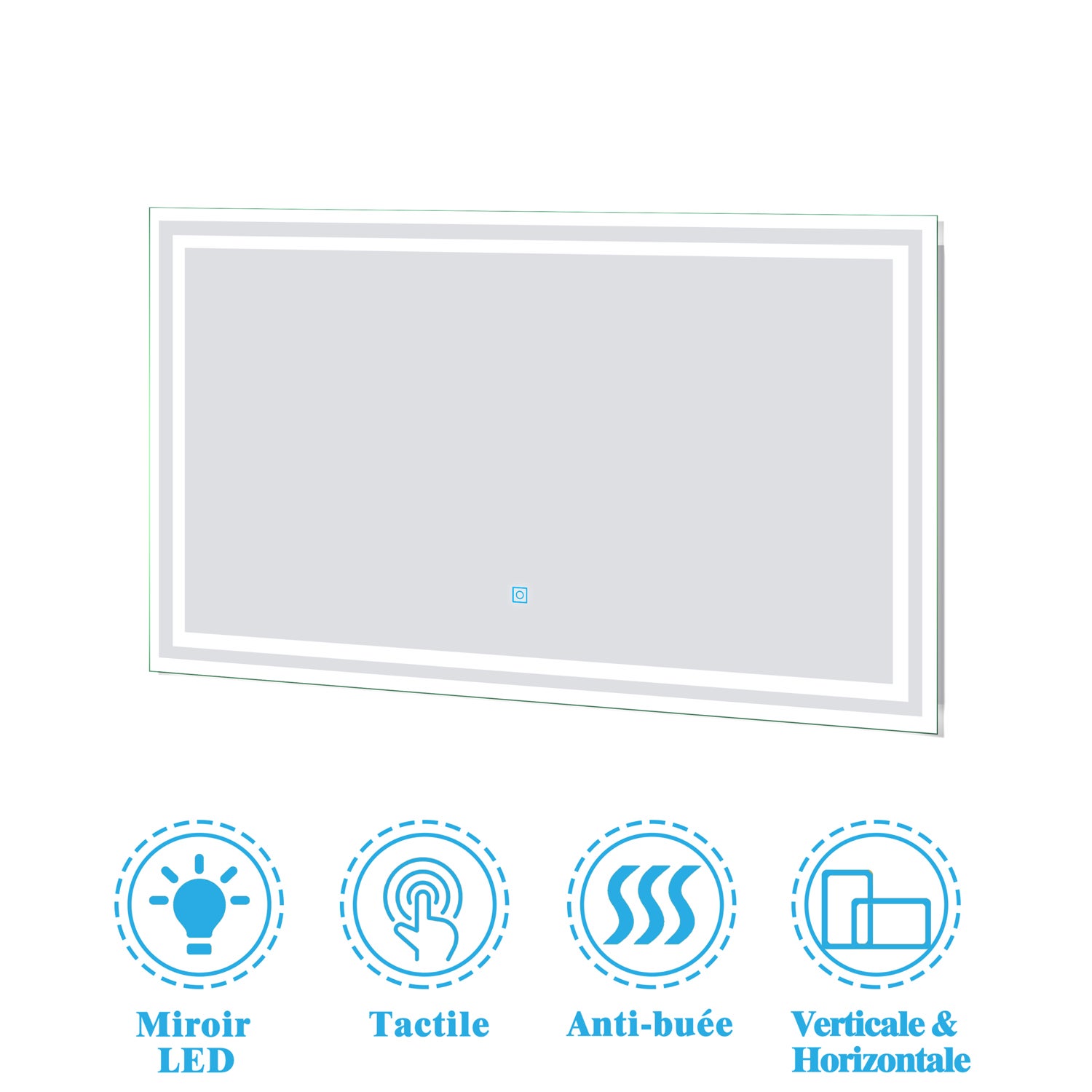 Ensemble meubles Salle de Bain 60cm 4pcs vasque + colonne + miroir LED Blanc - OCEAN - 3