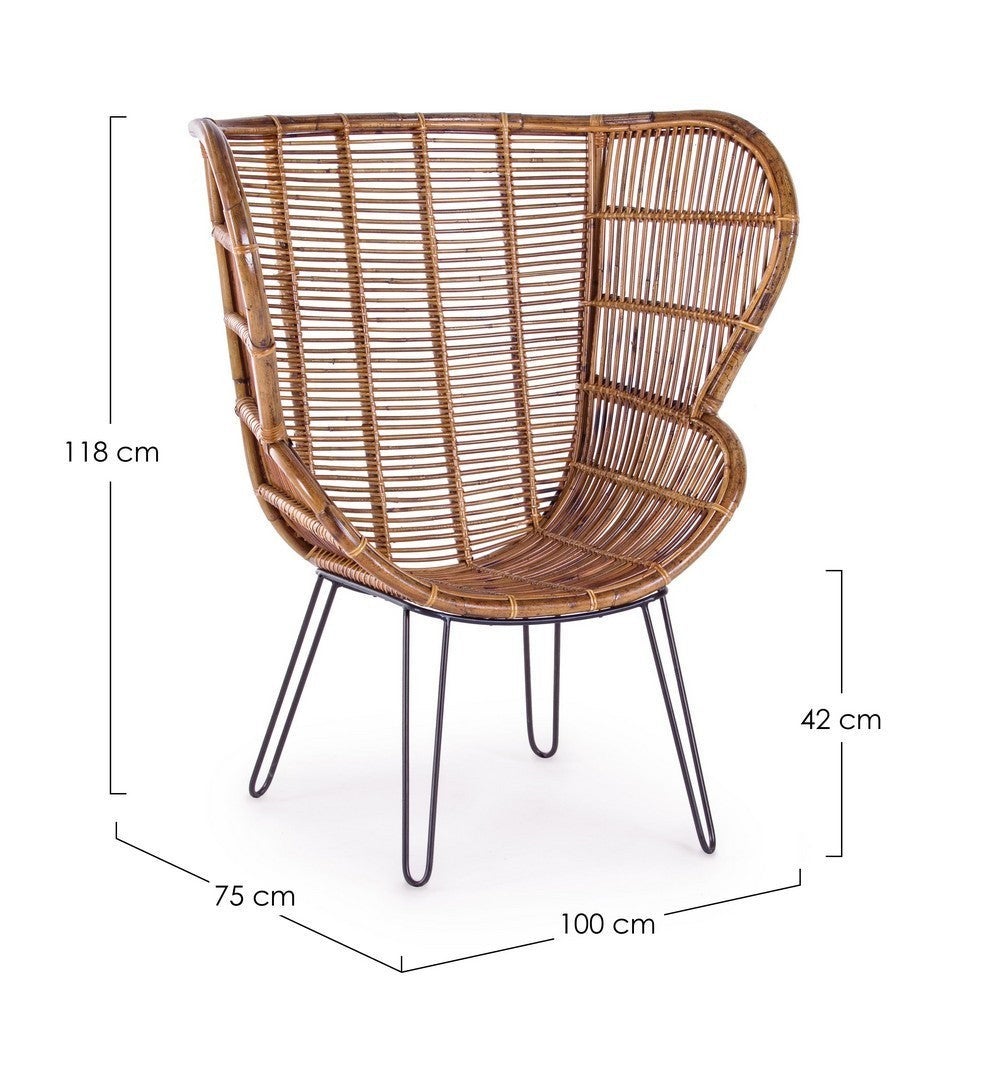 Fauteuils modernes en fibres naturelles Estefan - 2