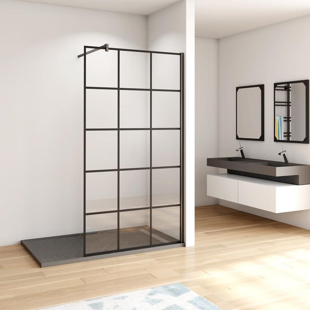 Océan Paroi De Douche Noire 100x200cm Sérigraphie Noire Industrielle