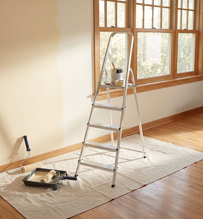 Escabeau ménager pliable en aluminium 5 marches léger Selekta - 2