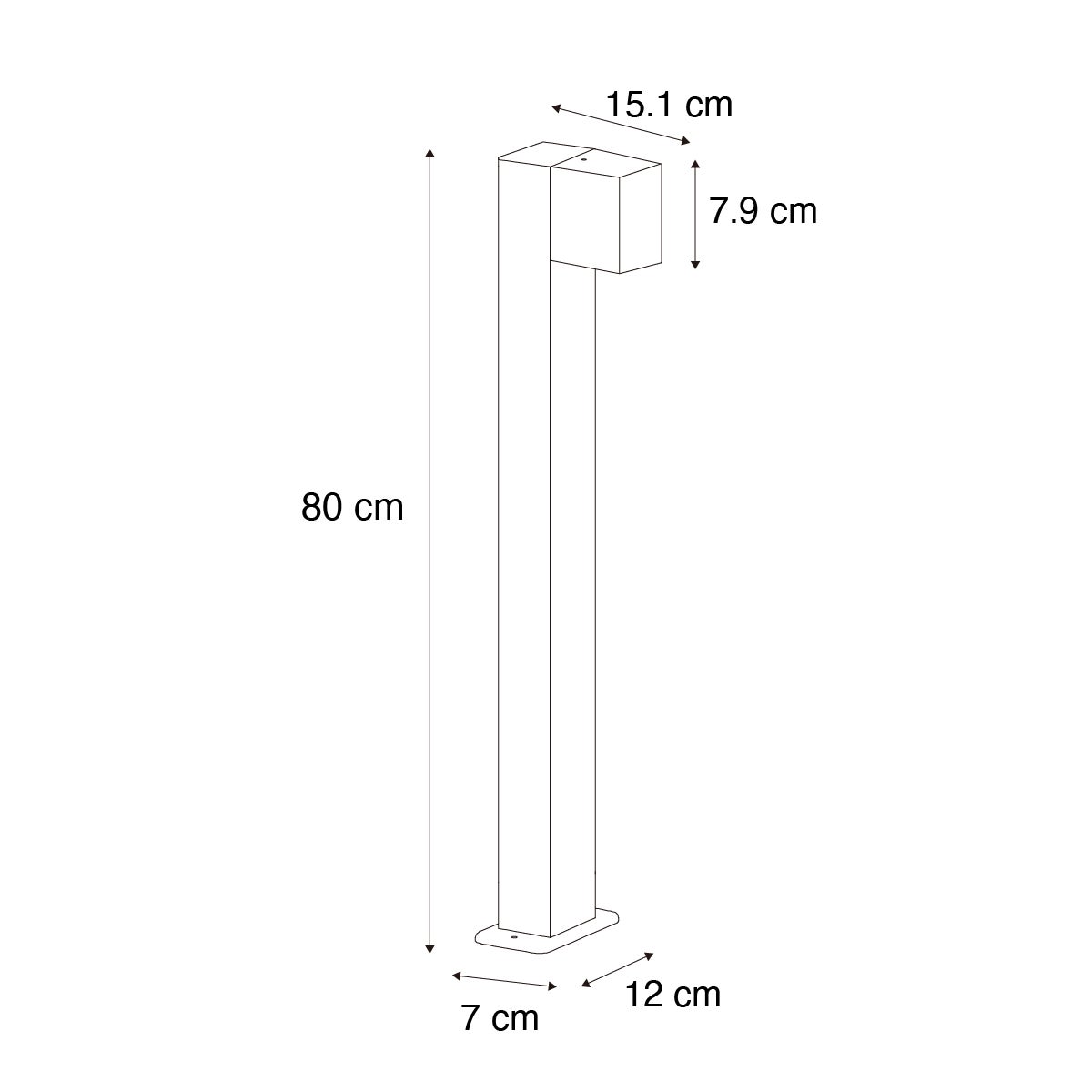 Qazqa industrial baliza exterior para jardín - Baleno - marrón óxido max. 35w, compatible con bombilla LED, 230V gu10, 80cm IP44 - 3