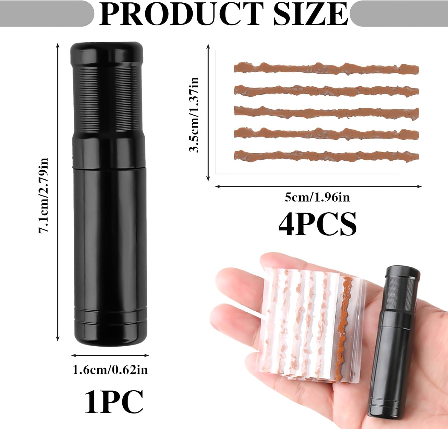 Kit di Riparazione Pneumatici Tubeless per Bicicletta, Ripara e Tappi le Foratur
