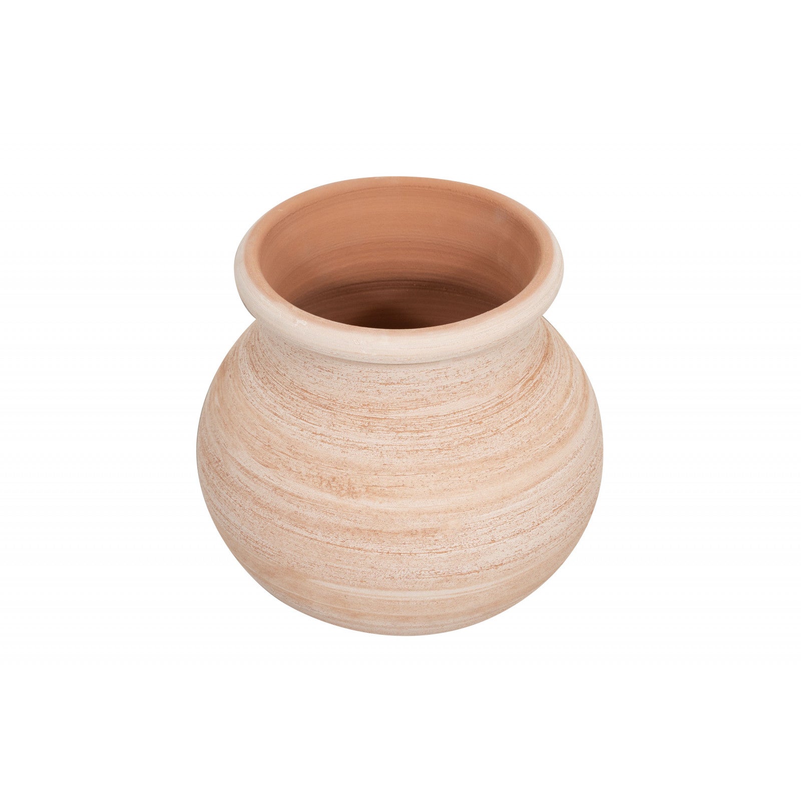 BISCOTTINI Vasque en terre cuite 31x29cm - Pot de fleurs extérieur et intérieur - Vasque style provençal fait main - Bac à fleurs de jardin - 5