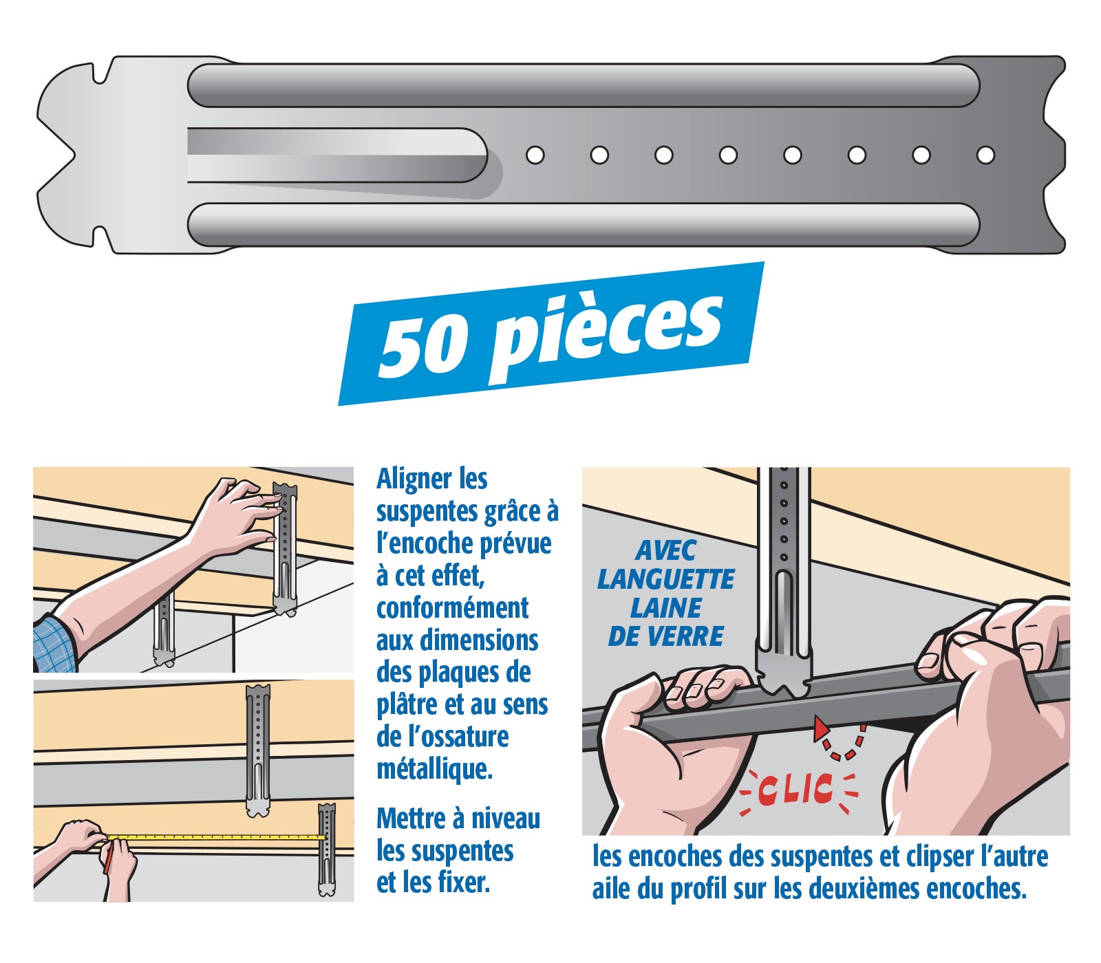Suspentes Longues 240 mm F45 Semin, Boite de 50 (lot de 2) - 2