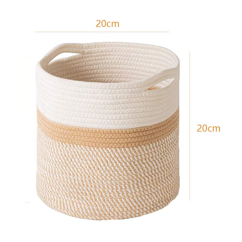 YDQUANI Cesto per Piante in Corda di Cotone Intrecciato per Vasi da Fiori Fioriere per Interni, Cesto Portaoggetti Pieghevole in Iuta 30 x 30 cm Arredamento Moderno Cesto per la Biancheria della