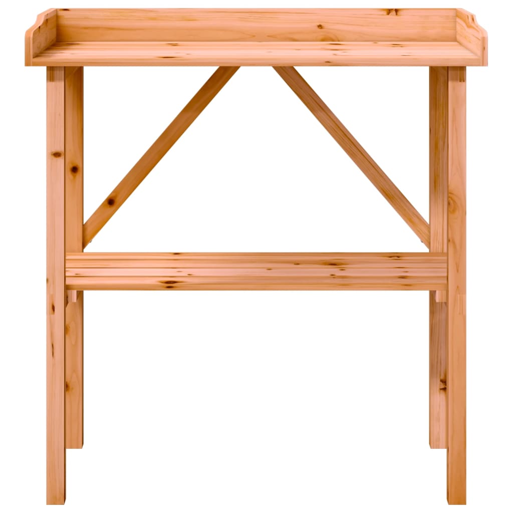 Table à plantes avec étagère marron 78x38x82,5 cm bois de sapin - 4
