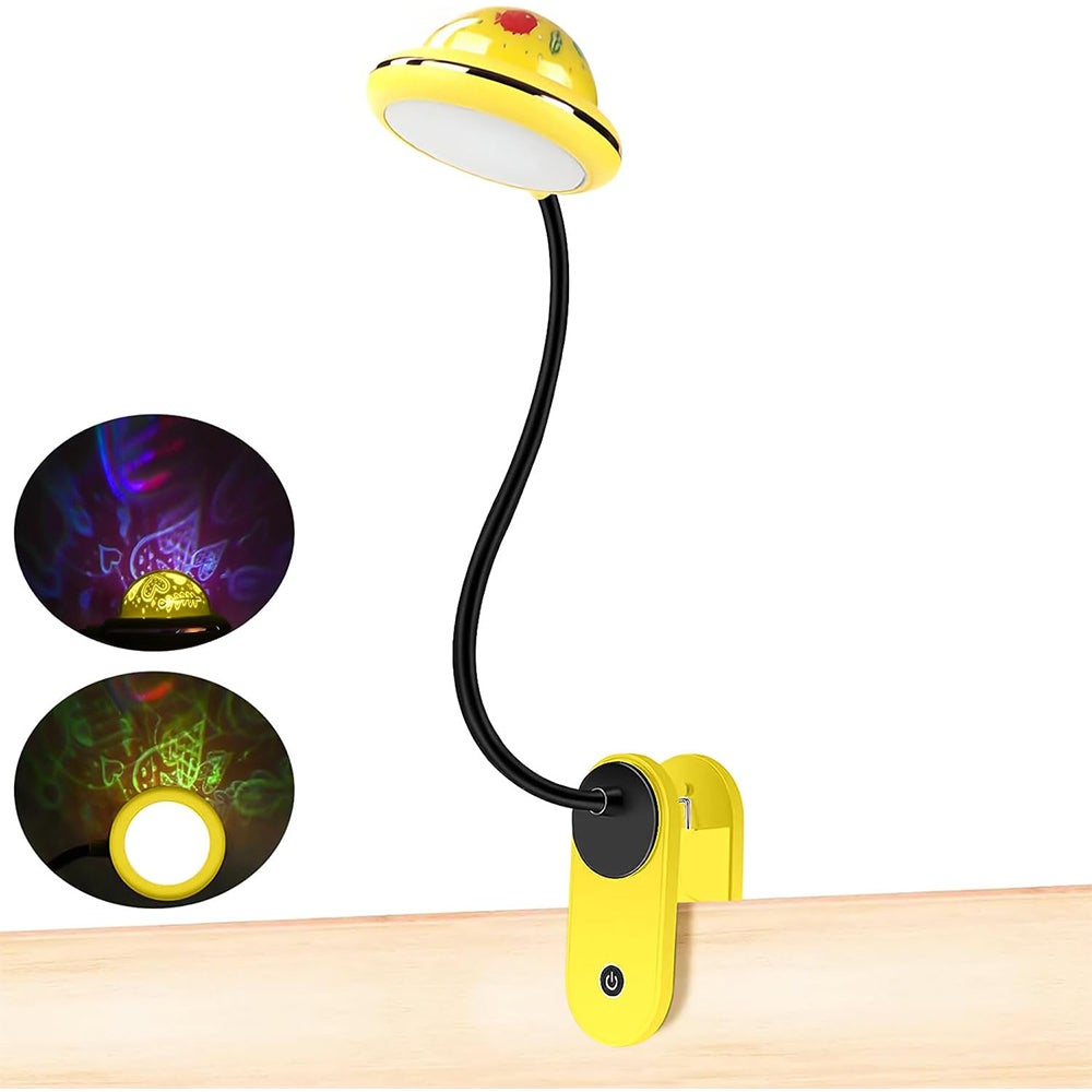 Składana lampka LED do książek, ściemniana lampka do czytania, z mini reflektorem, lampka nocna ładowana przez USB, sterowanie dotykowe