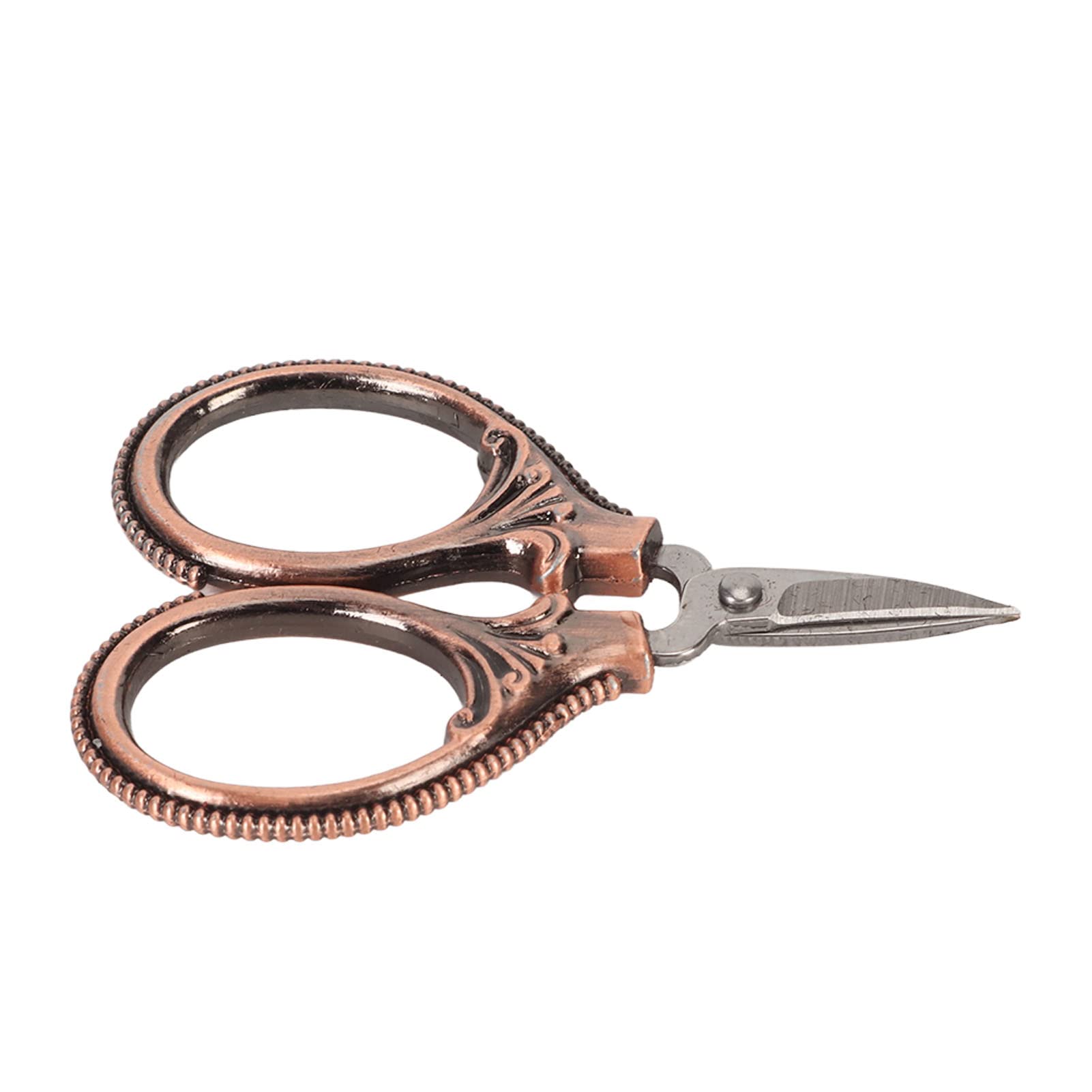 Paire De Ciseaux De Brodeuse Ou Couture En Or Et Acier, Déb