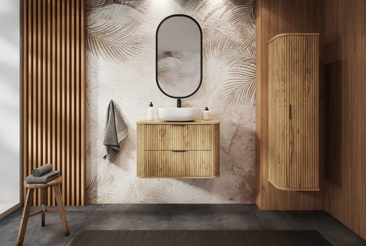 Meuble sous vasque à suspendre GLAMOUR CHÊNE CRAFT D'OR 80 cm - 2