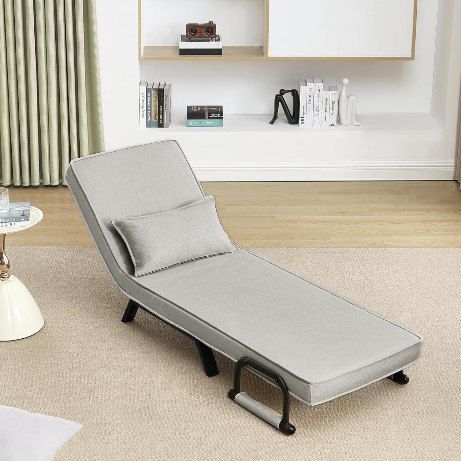 Fauteuil Lit 1 Place Convertible WOLTU, Canapé Lit Convertible 3 en 1, avec Dossier Réglable en 5 Positions, Gris Clair - 3