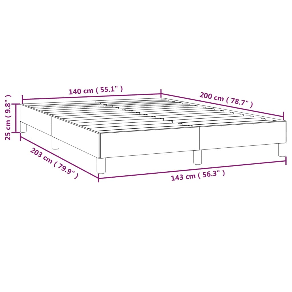 Cadre de lit sans matelas blanc 140 x 200 cm en similicuir - 9