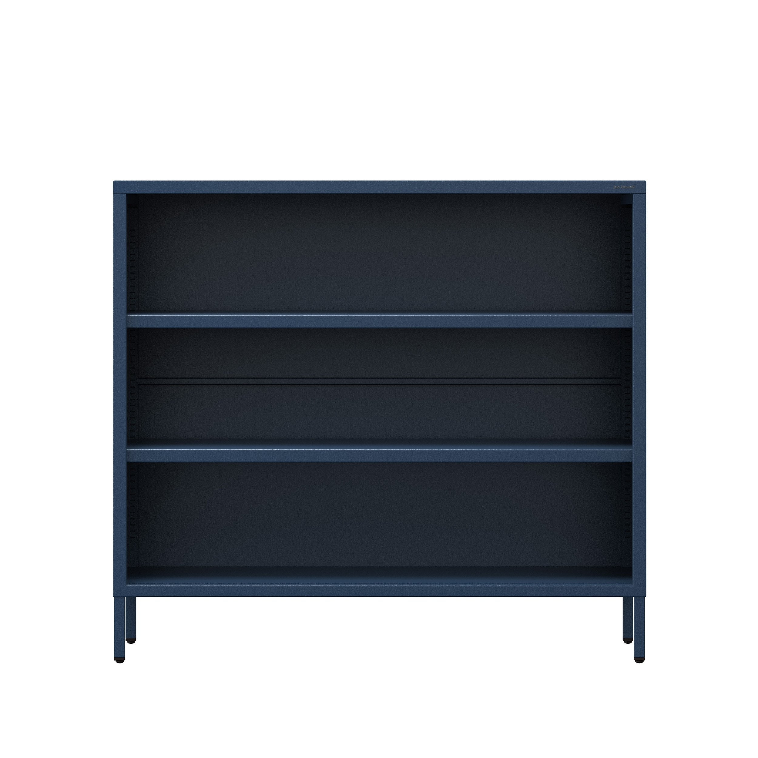 Estante baixo em metal LUCA | Móvel de arrumação infantil, sala, estilo industrial | 100 × 90 × 35 cm | Azul escuro - 3