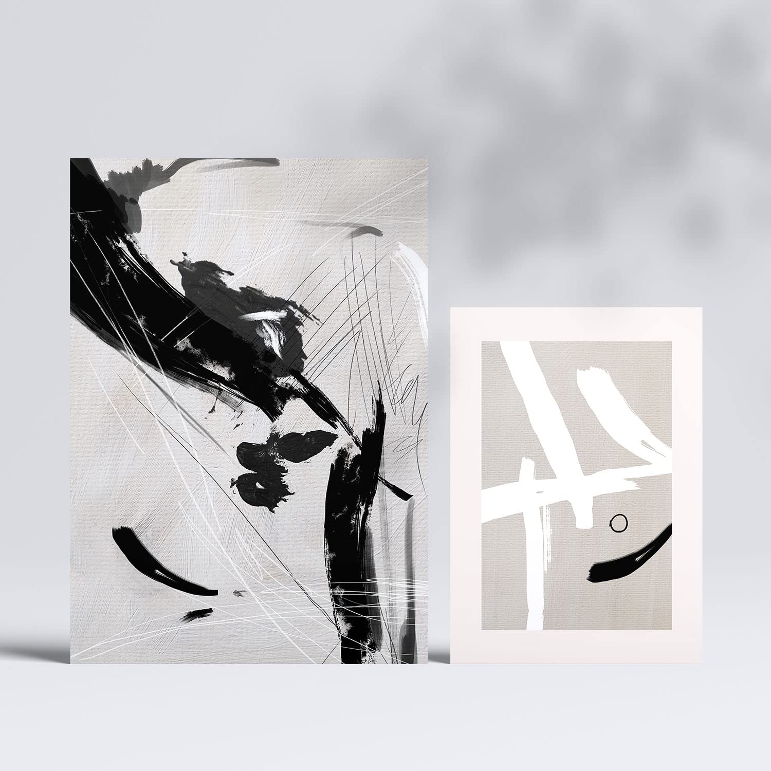 Set de 6 posters kline. coleccion de láminas con estetica collage para la tamanos a3 y a4. . marco madera clara