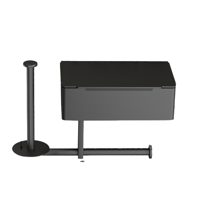 Uchwyt na papier toaletowy, stal nierdzewna, samoprzylepny, wiercalny, odpowiedni do łazienki, kuchni (czarny) na trzy papiery