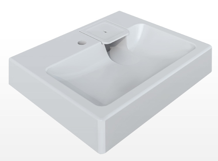 Umywalka do zamontowania na pralkę 60x50x12,5cm biała