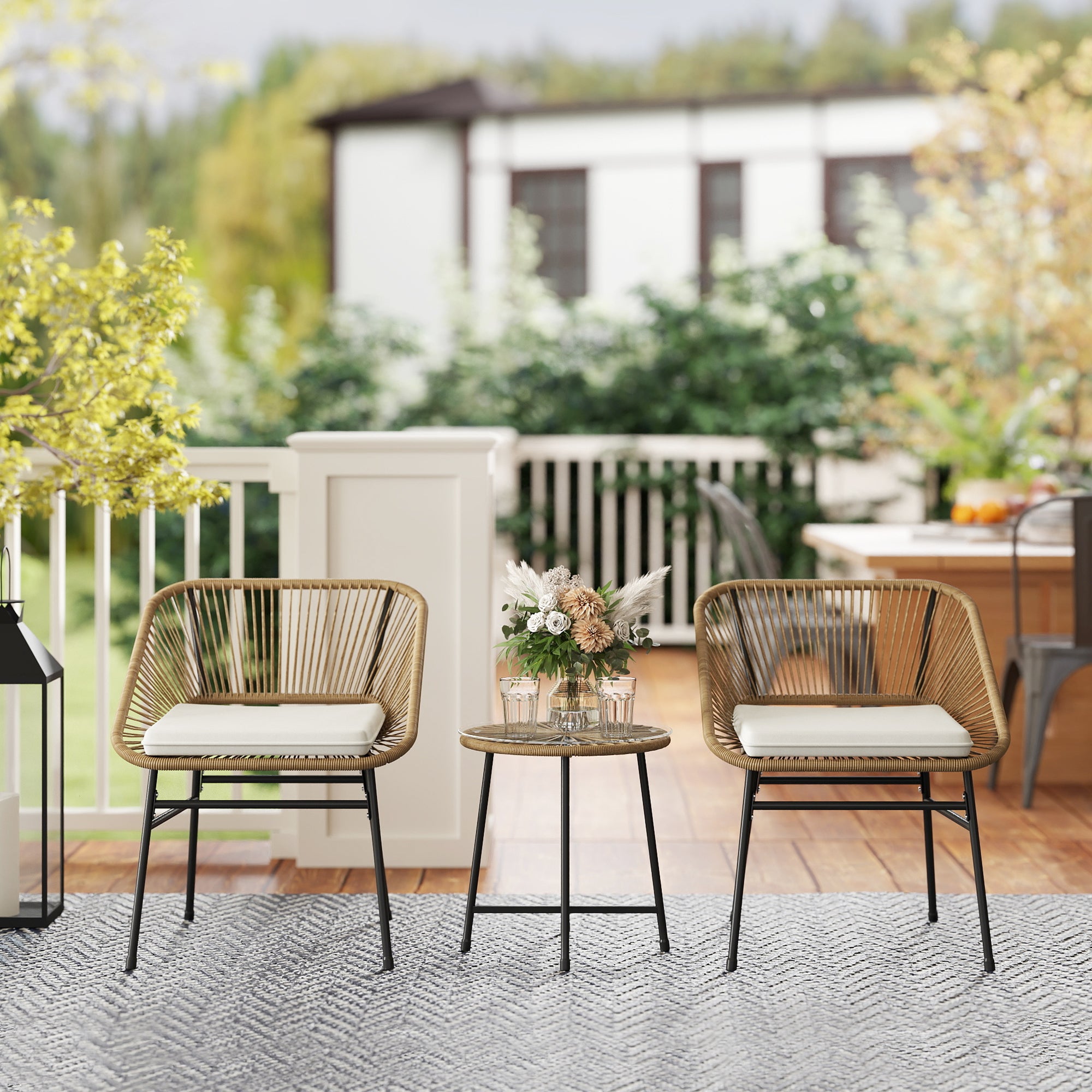 Outsunny Panca E Sedie Da Giardino Outsunny Set Italia Set