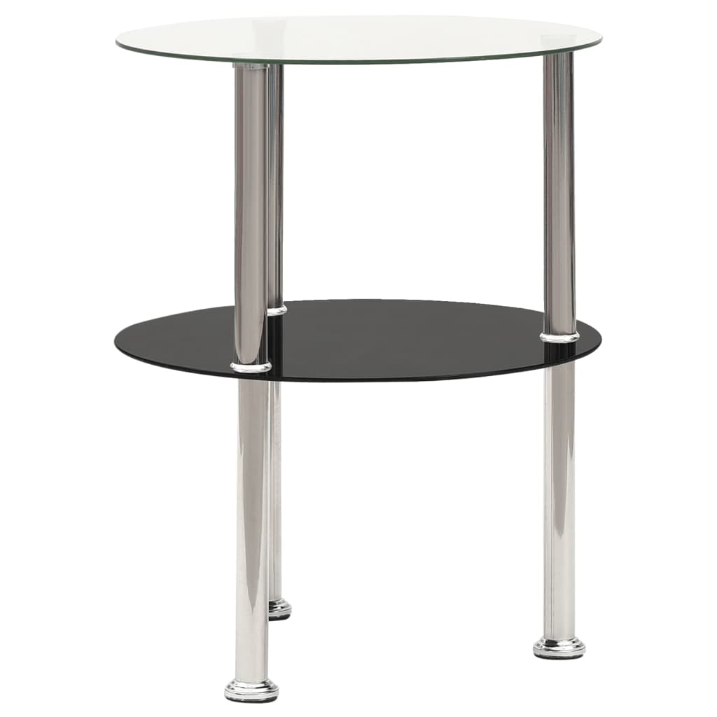 Table d'appoint en verre coloris transparent-naturel- Longueur 40 x Profondeur 40 x Hauteur 40 cm - Maison