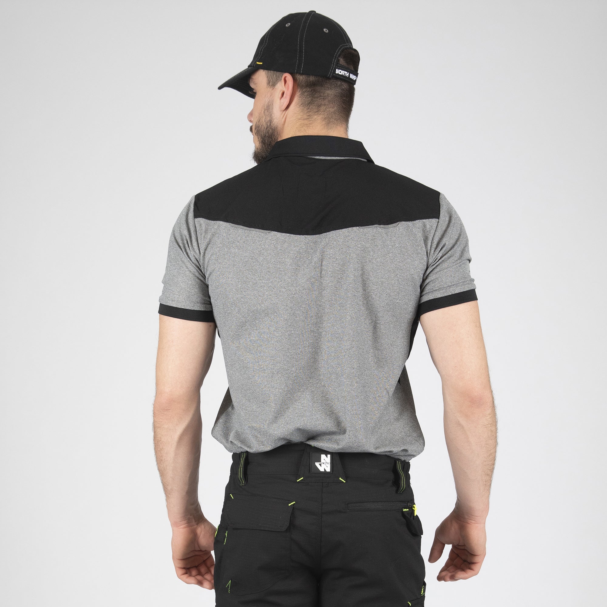 HORTEN - POLO DE TRAVAIL - 1403 Noir , Gris chiné S - 3