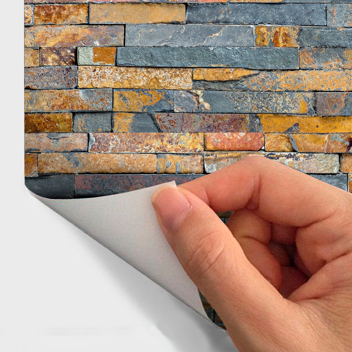 Adesivi plegno rivestimenti in legno naturale riciclato - Sticker adesivo - adesivi murali - 60x60cm - 5