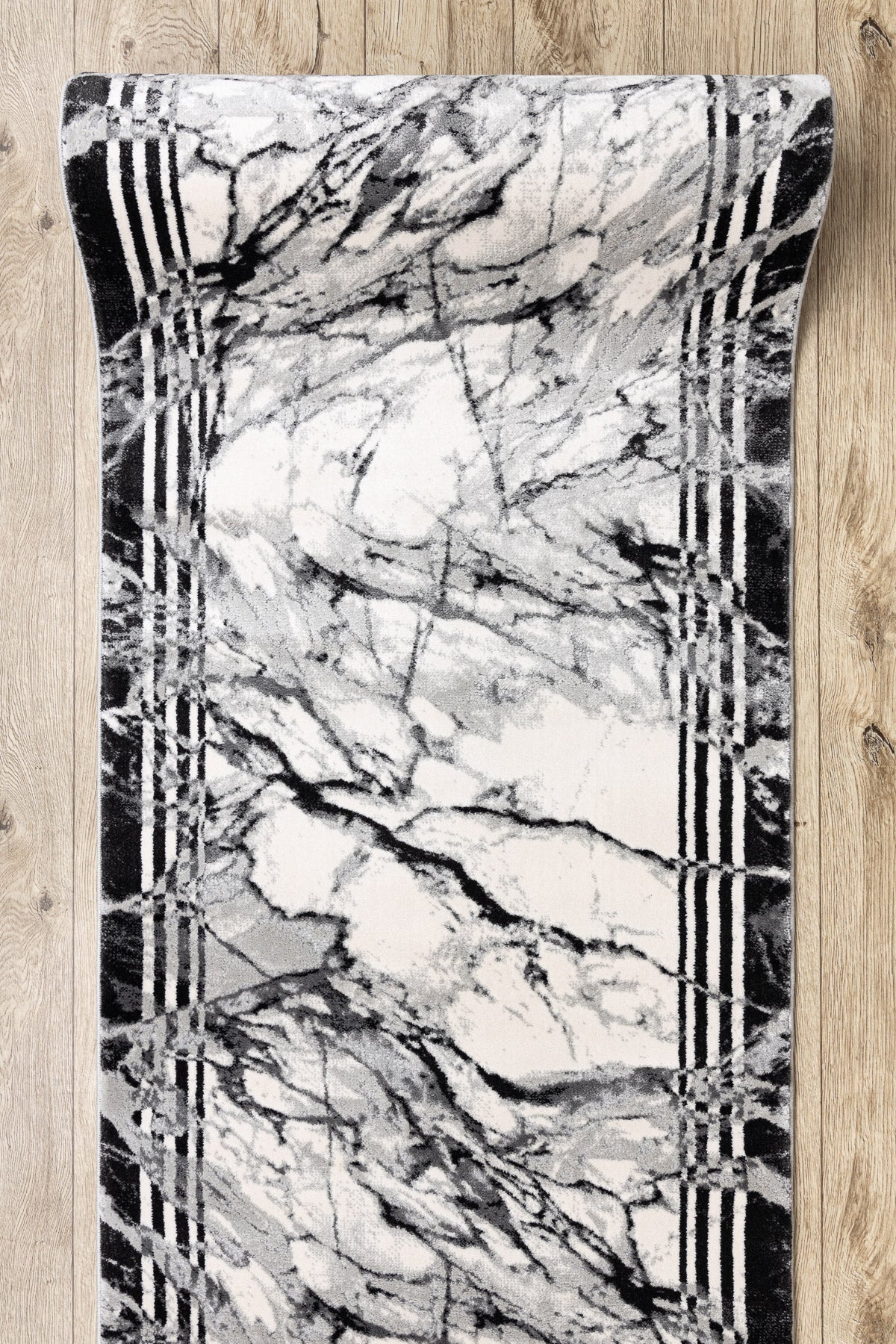 Passatoia TULS 51210 moderno Marmo antracite 80 cm 80x250 cm - 5