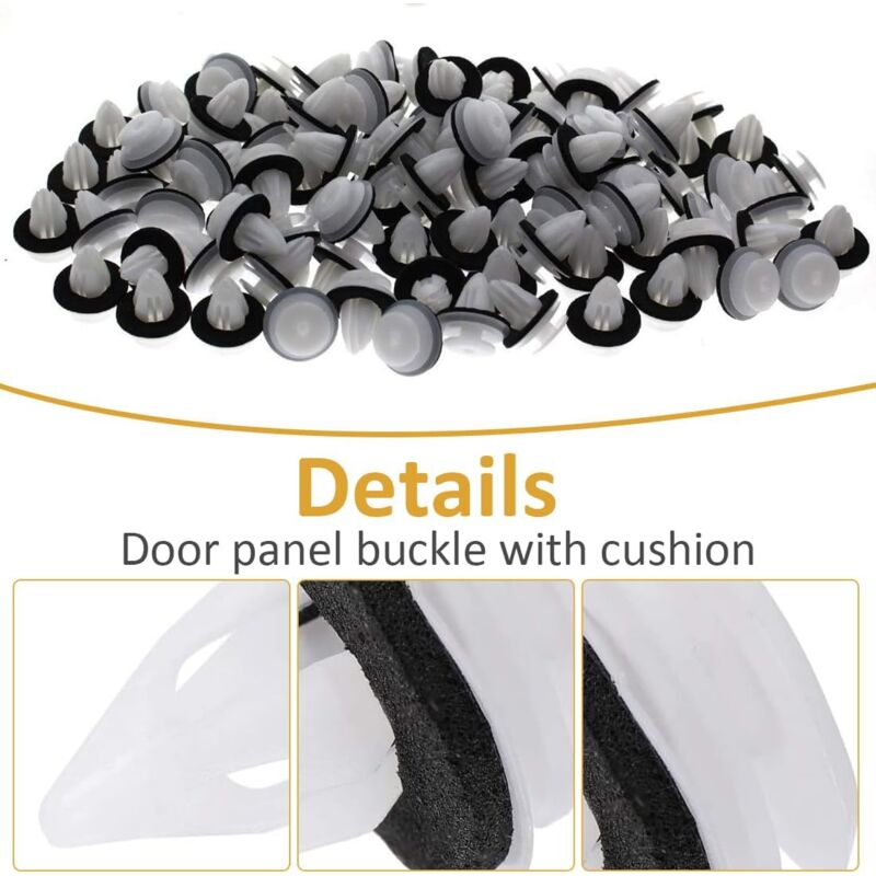 100 Clip Di Fissaggio Per Auto – Set Universale In Nylon, 6 Misure E Forme - 3