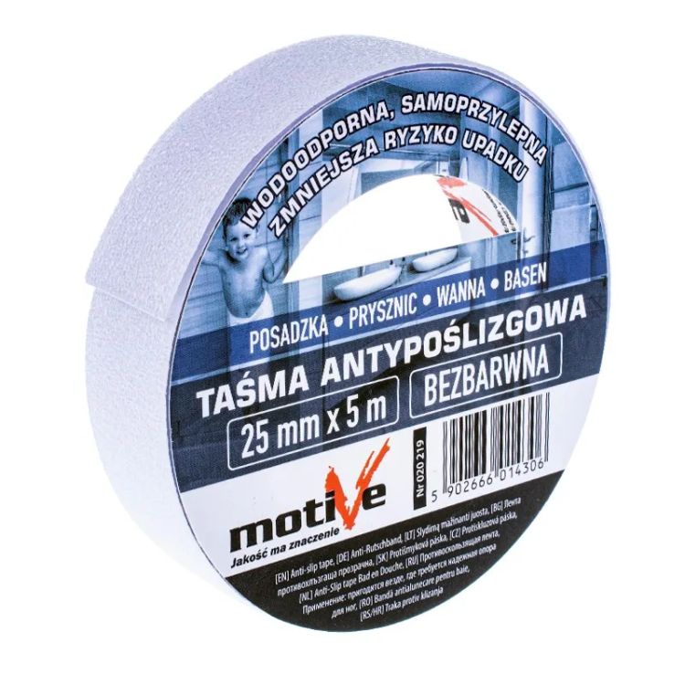 Taśma antypoślizgowa clear 25mm/5m Motive