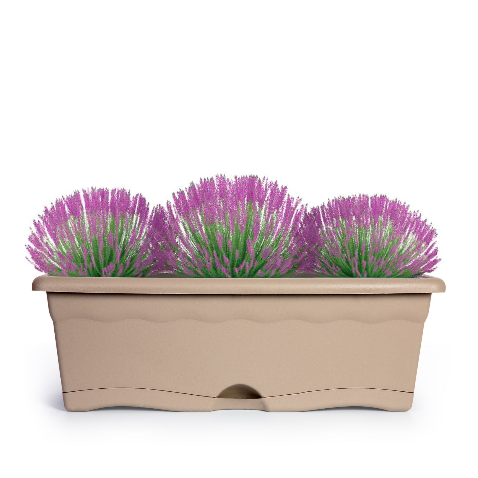 Jardinière avec plaque intégrée 60x24cm + support métallique. couleur terracota - 3