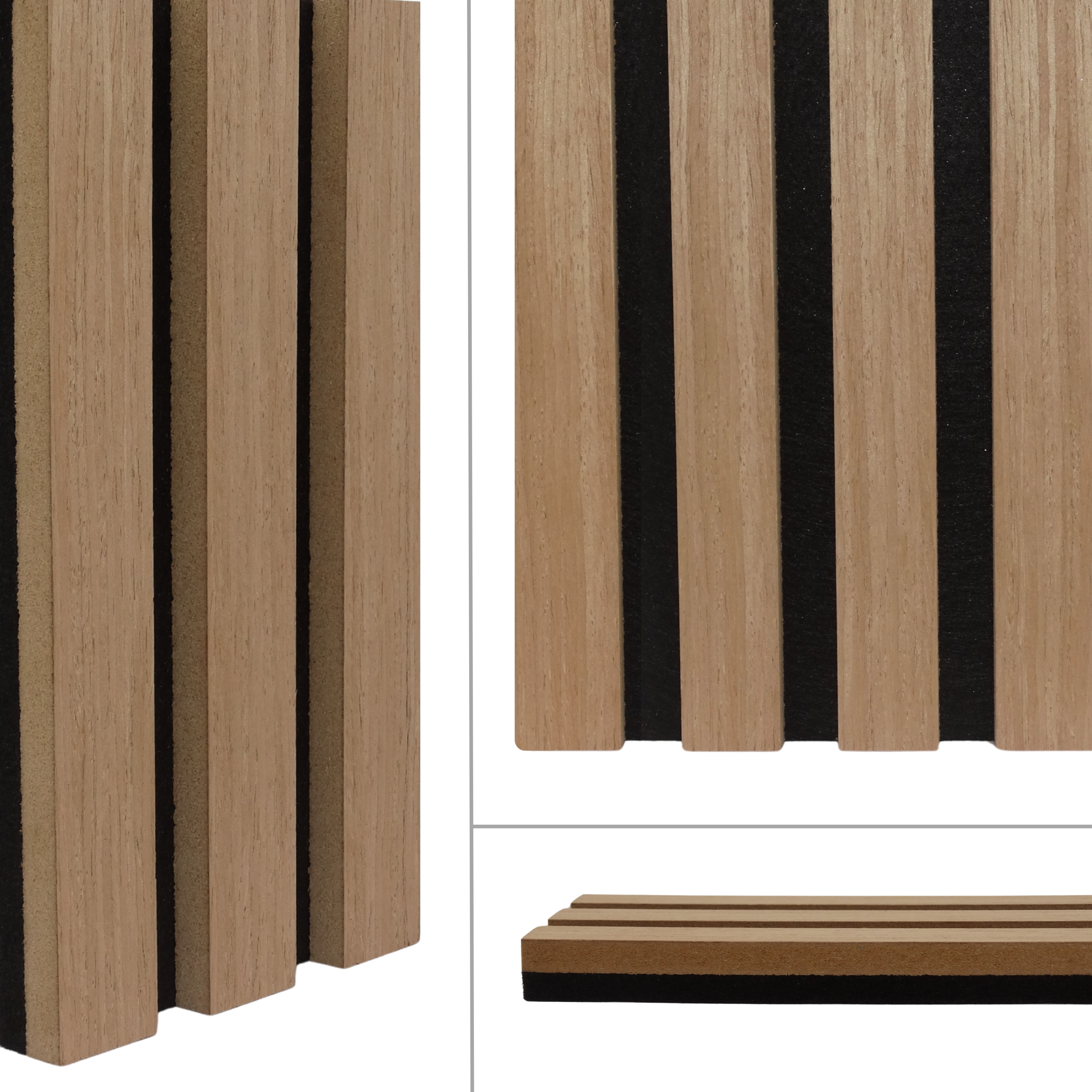 Revestimiento de pared palillería efecto 3D MDF acústico 240x60 cm Roble Rústico - 6